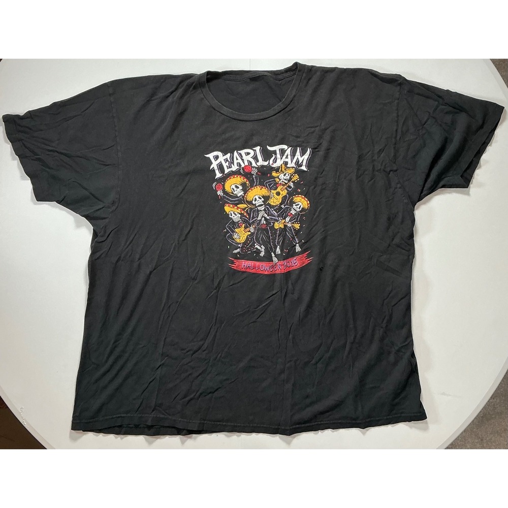 Pearl Jam Halloween 2015 T Shirt Mens 2XL Black Mariachi Skeleton Rock Grunge